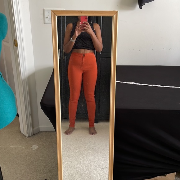 Ladies Stretch Jeggings/Jeans , Color: Burnt Orange - Picture 12 of 15